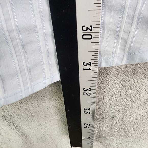Mens Light Blue BKE Slim Fit Stretch Striped Shirt Button Down Long Sleeve XL - Picture 7 of 8